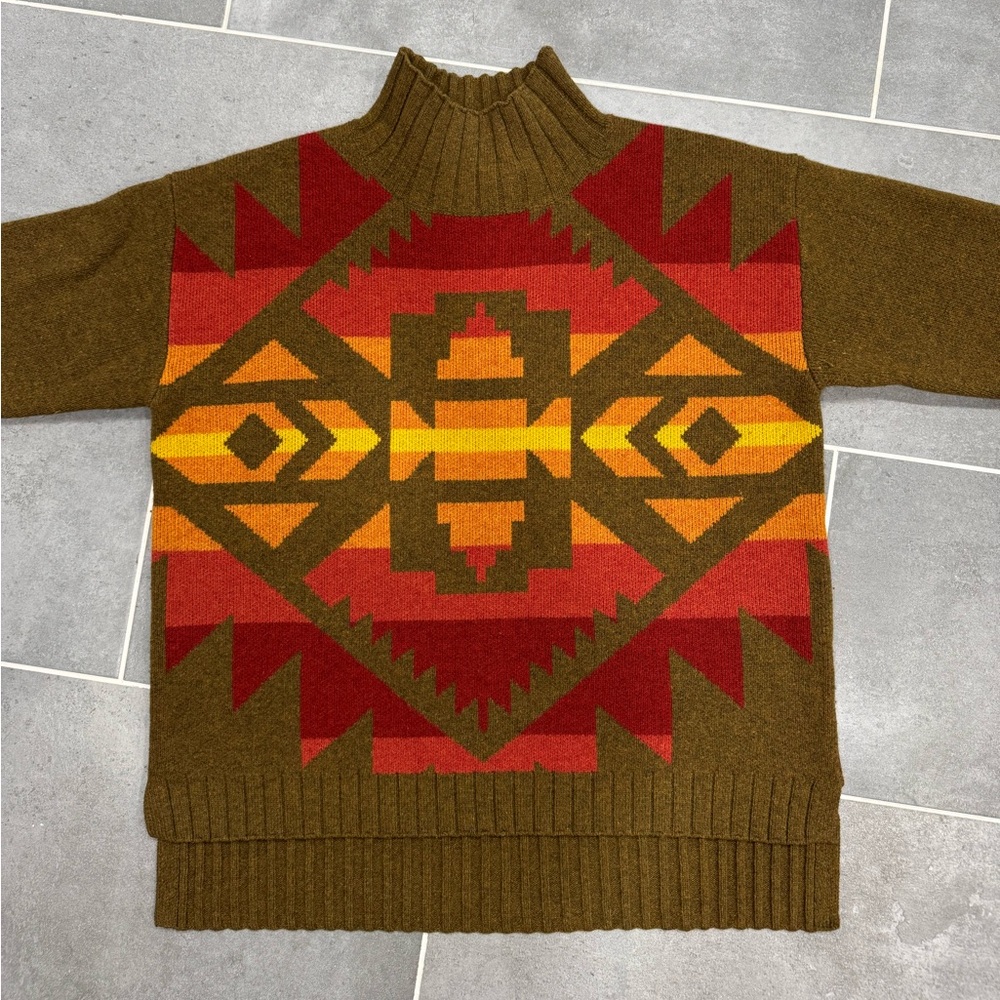 Pendleton Multicolor Geometric Turtleneck Sweater - image 2
